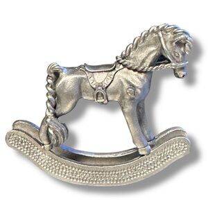 Spoontiques Detailed Rocking Horse Pewter Figurine from 1982 VTG Miniature